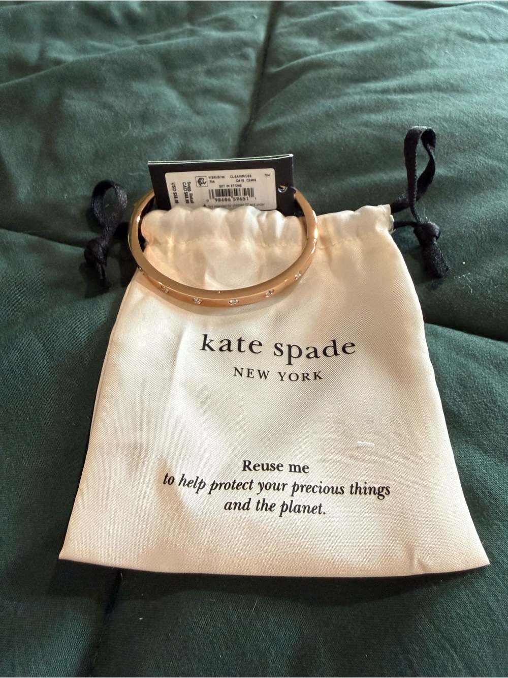 kate spade gold-tone crystal bangle bracelet